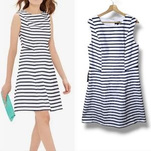 The Limited Striped Nautical Summer Dress Sleeveless Stretch Lined NWT Size 14
